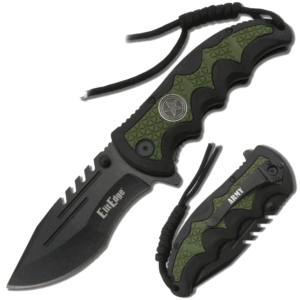 Army Spring Assisted Knife with Twice injection Handle