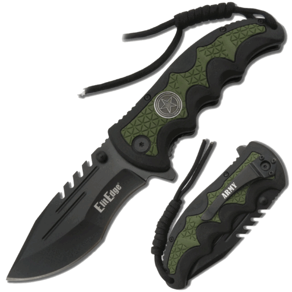 Army Spring Assisted Knife with Twice injection Handle