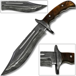 San Mai White Deer Damascus Steel  Bowie Knife