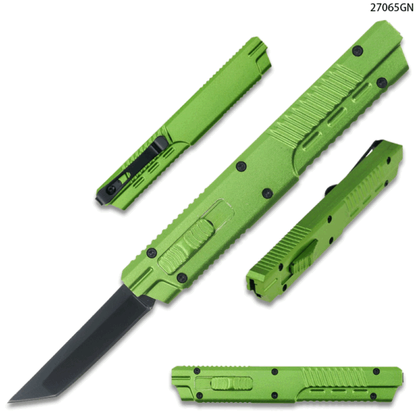 Legends Micro OTF Tanto Blade Knife Green Handle Out The Front Switch