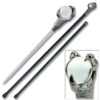 Claw Walking Cane Sword  37 in Staff  W Crystal  Ball