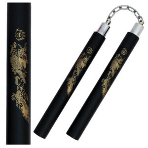 12" Foam Nunchaku, Black Color with Chain