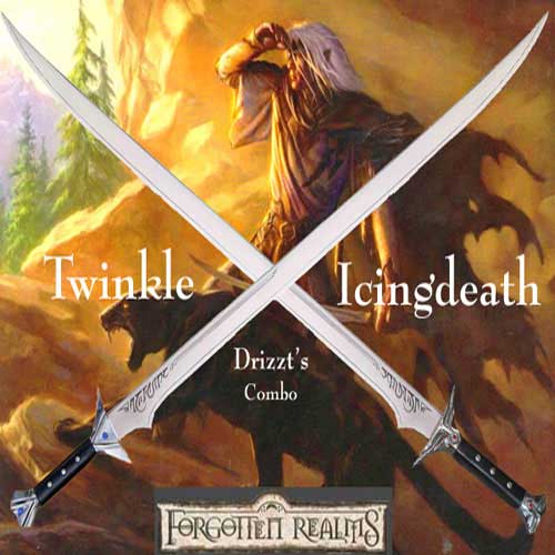 Drizzt's Icingdeath & Twinkle Scimitar Combo Set come With Leather Sheath