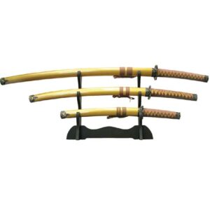 Custom Samurai gold Sword Set w/ Stand