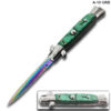 AKC Edition Blade Automatic Stiletto Knife Ivory and Gold Handle