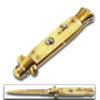 AKC Edition Blade Automatic Stiletto Knife Gold Pearl Handle