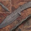 White Deer Damascus Blank Knife Full Tang Bird Eye Pattern Welded Skinner Blade