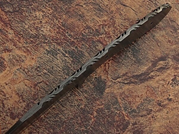 White Deer Damascus Blank Knife Full Tang Bird Eye Pattern Welded Skinner Blade