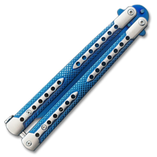 Swift Blue Balisong  Two-Tone Titanium Coated Butterly Knife