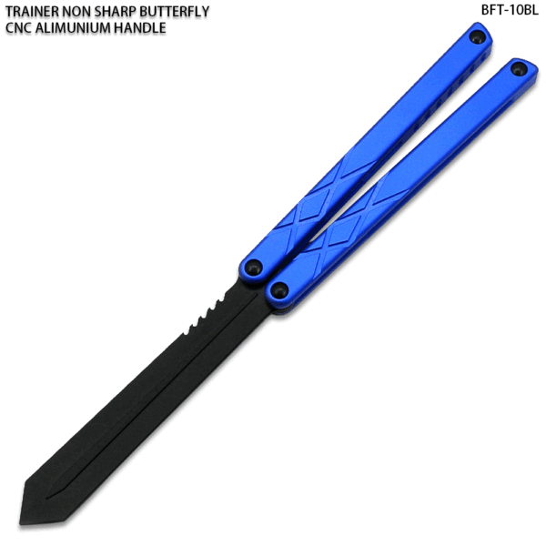 CNC Non-Sharp Professional Smooth Handle Trainer Tool  Butterfly Blue Spear Blade