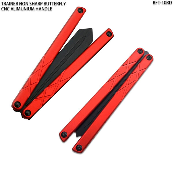 CNC Non-Sharp Professional Smooth Handle Trainer Tool  Butterfly Red Spear Blade