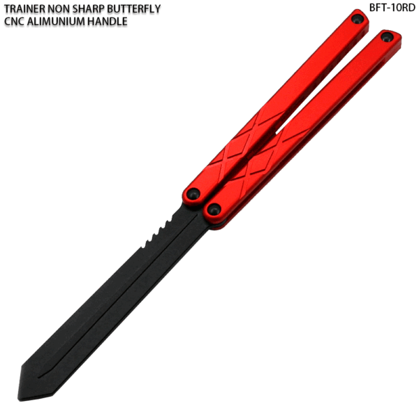 CNC Non-Sharp Professional Smooth Handle Trainer Tool  Butterfly Red Spear Blade