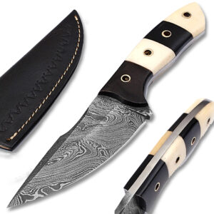 White Deer Custom Damascus Skinner Knife 1095 HC Steel Razor Sharp