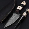 White Deer Custom Damascus Skinner Knife 1095 HC Steel Razor Sharp