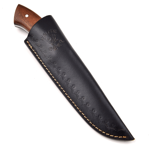 White Deer  Damascus Hand Forge Skinner Hunter Knife Wood Handle