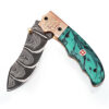 White Deer Executive Marble Series Damascus Folding Knife Brass & Copper File work
