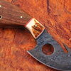 WHITE DEER Exclusive Damascus Steel Guthook Hunting Knife with Stag Antler