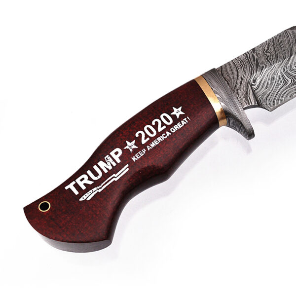 "Keep America Great" Trump 2020  Damascus Knife Damascus & Brass  Bolster Exclusive Item