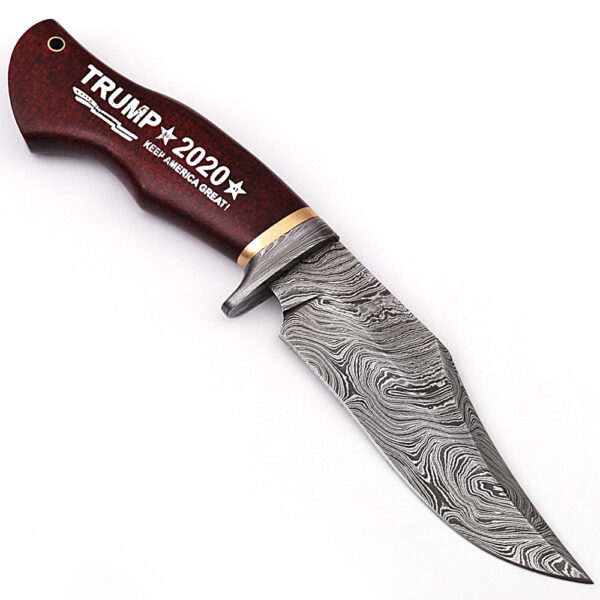 "Keep America Great" Trump 2020  Damascus Knife Damascus & Brass  Bolster Exclusive Item