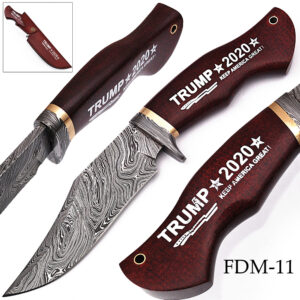 "Keep America Great" Trump 2020  Damascus Knife Damascus & Brass  Bolster Exclusive Item
