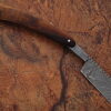 White Deer Custom Made Damascus Steel Straight Razor w/ Wood Handle & Sheath