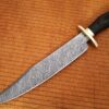 Whit Deer Damascus Steel  Steel Laredo Bowie Black Micarta  wood Handle