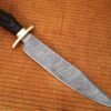 Whit Deer Damascus Steel  Steel Laredo Bowie Black Micarta  wood Handle
