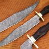 Whit Deer Damascus Steel  Steel Laredo Bowie Black Micarta  wood Handle