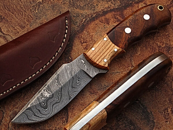 White Deer Rosewood & Olive-Wood Classic Damascus Skinner Limited Edition