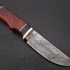 White Deer Rebel Komrad Damascus Knife Custom Walnut Hardwood Handle