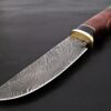 White Deer Rebel Komrad Damascus Knife Custom Walnut Hardwood Handle