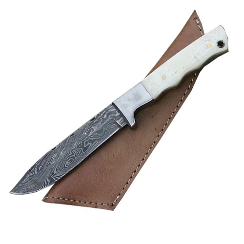 Handmade Damascus Steel Hunting Knife (Bone Handle) 1
