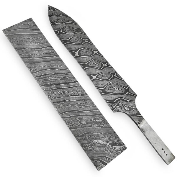 White Deer Damascus Steel DIAMOND BACK Pattern Billet Forge Welded 10in x 2in x 5.5mm Raw