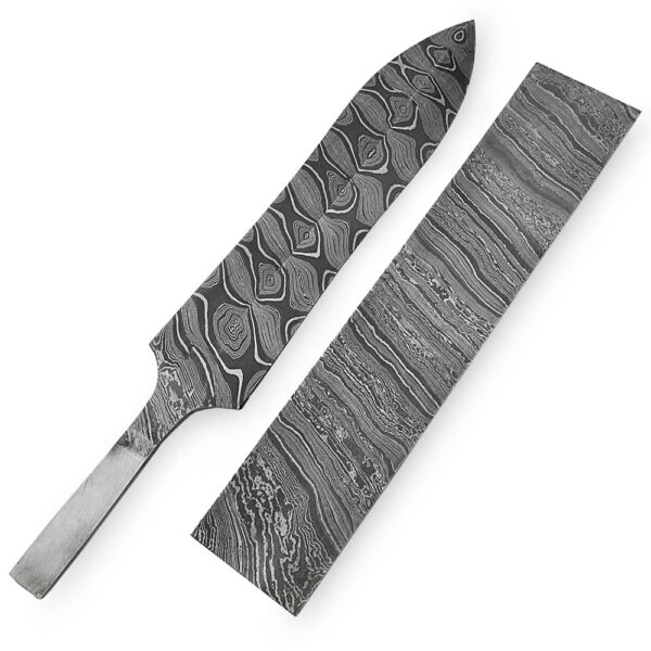 White Deer Damascus Steel DIAMOND BACK Pattern Billet Forge Welded 10in x 2in x 5.5mm Raw