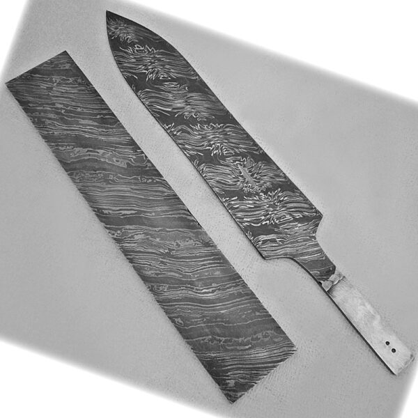 White Deer Damascus Steel ZEBRA Pattern Billet Forge Welded 10in x 2in x 5mm Raw