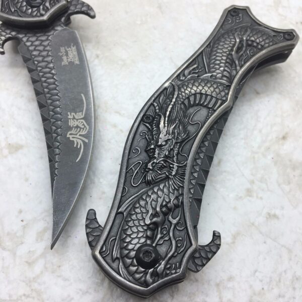 DARK SIDE BLADES Black Dragon Mirror Blade Folding Pocket Knife DS-A019SW