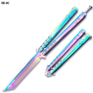 Lion Head Swift Black Balisong  Butterly Knife Tanto Blade