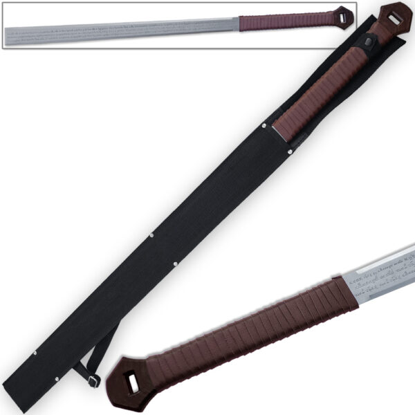 Ultraviolet Sword - Full Tang, Triple Edged, Engraved, Comes W/Sheath