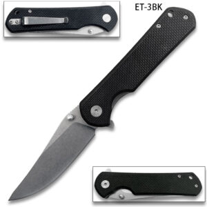 G-10  Ball Bearing opening  Folding Knife Black & Red Handle