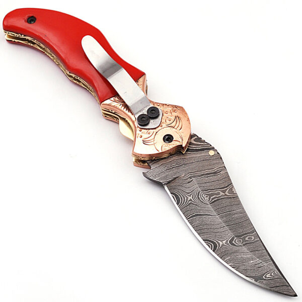 Custom Trump 2020  Damascus Folding Knife  Copper Bolster Exclusive Item