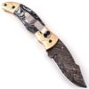 White Deer Executive Series White & Black Damascus Folding Knife