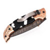 White Deer Executive Zebra Series Damascus Folding Knife Brass & Copper File work