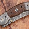 White Deer Unique Damascus Steel Tanto Wharncliffe Folding Knife Micarta Handle