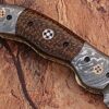 White Deer Unique Damascus Steel Tanto Wharncliffe Folding Knife Micarta Handle