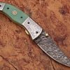 Magnum Trailmaster Damascus Folding Knife ENGRAVED Steel Bolster Composite Grip