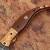 Executive Series MAGNUM COMBLOCK Damascus Folding Knife Bakelite Solid Copper ENGRAVED Bolstered
