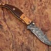 Executive Series MAGNUM COMBLOCK Damascus Folding Knife Bakelite Solid Copper ENGRAVED Bolstered