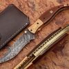 Executive Series MAGNUM COMBLOCK Damascus Folding Knife Bakelite Solid Copper ENGRAVED Bolstered