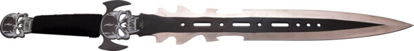 Demon Skull Gladius FANTASY SHORT SWORD FULL TANG BLACK w Sheath