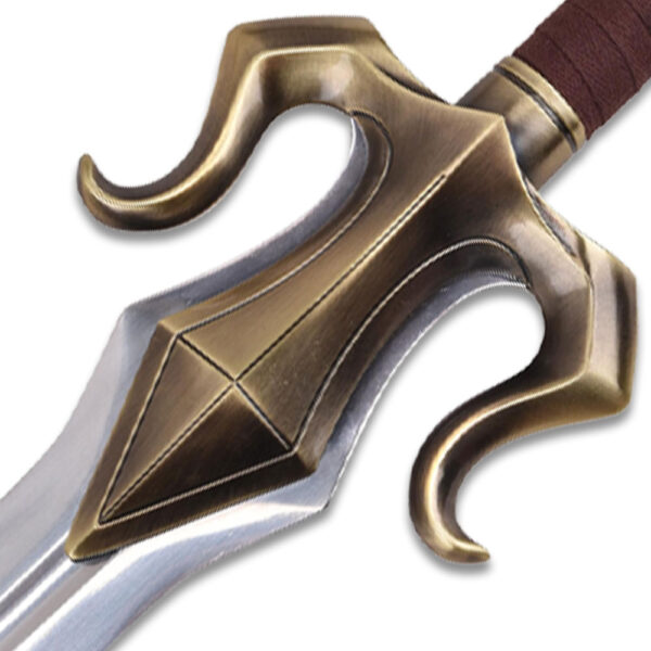 Elven Guardian Fantasy Sword with Ornate Wall Display Plaque & Leather Sheath